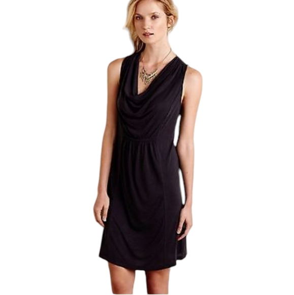 Maeve Dresses & Skirts - Anthropologie Maeve Cara dress  black/charcoal cowl neck shift size small